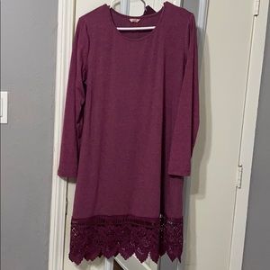 Maroon crochet dress